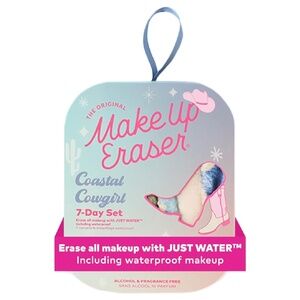 Original MakeUp Eraser Coastal Cowgirl Western 7 Day Cloths, Laundry Bag & NWB